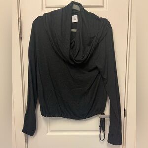 CAbi Black Cowl Neck Top